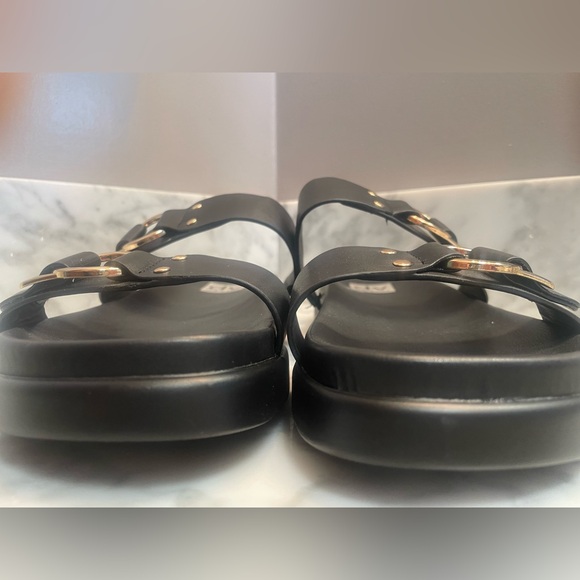 DV Dolce Vita Unique Black Gold Buckle Slide Sandals Women’s 10 - Picture 5 of 11